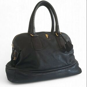 Vintage Celine Black Leather Ponyhair Padlock Tote Bag, Gold Details Lock N Key
